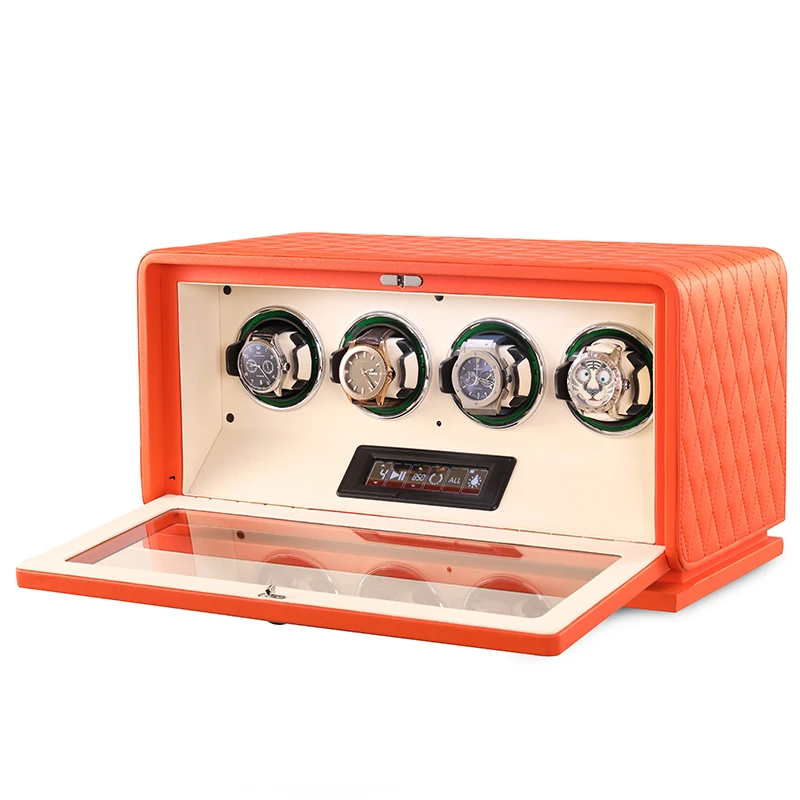 Luxury Watch Winder Box - Luxury Leather Watch Winder with Ambient