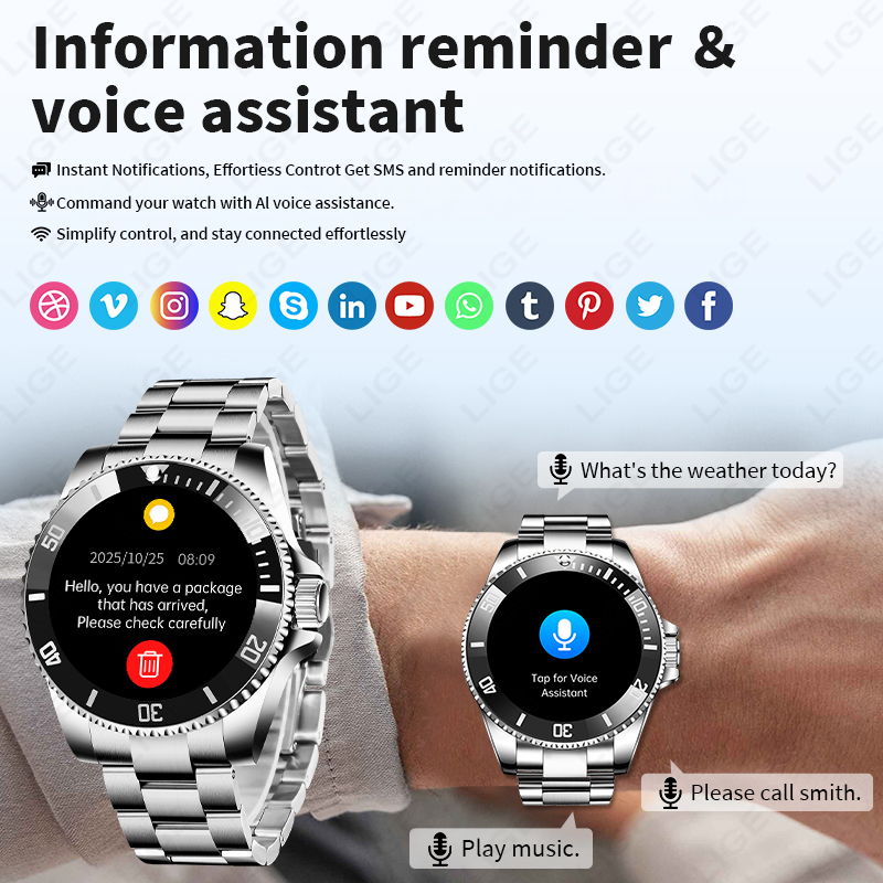 LIGE Business Smart Watch Men  - Luxury Watch In The World recension och pris