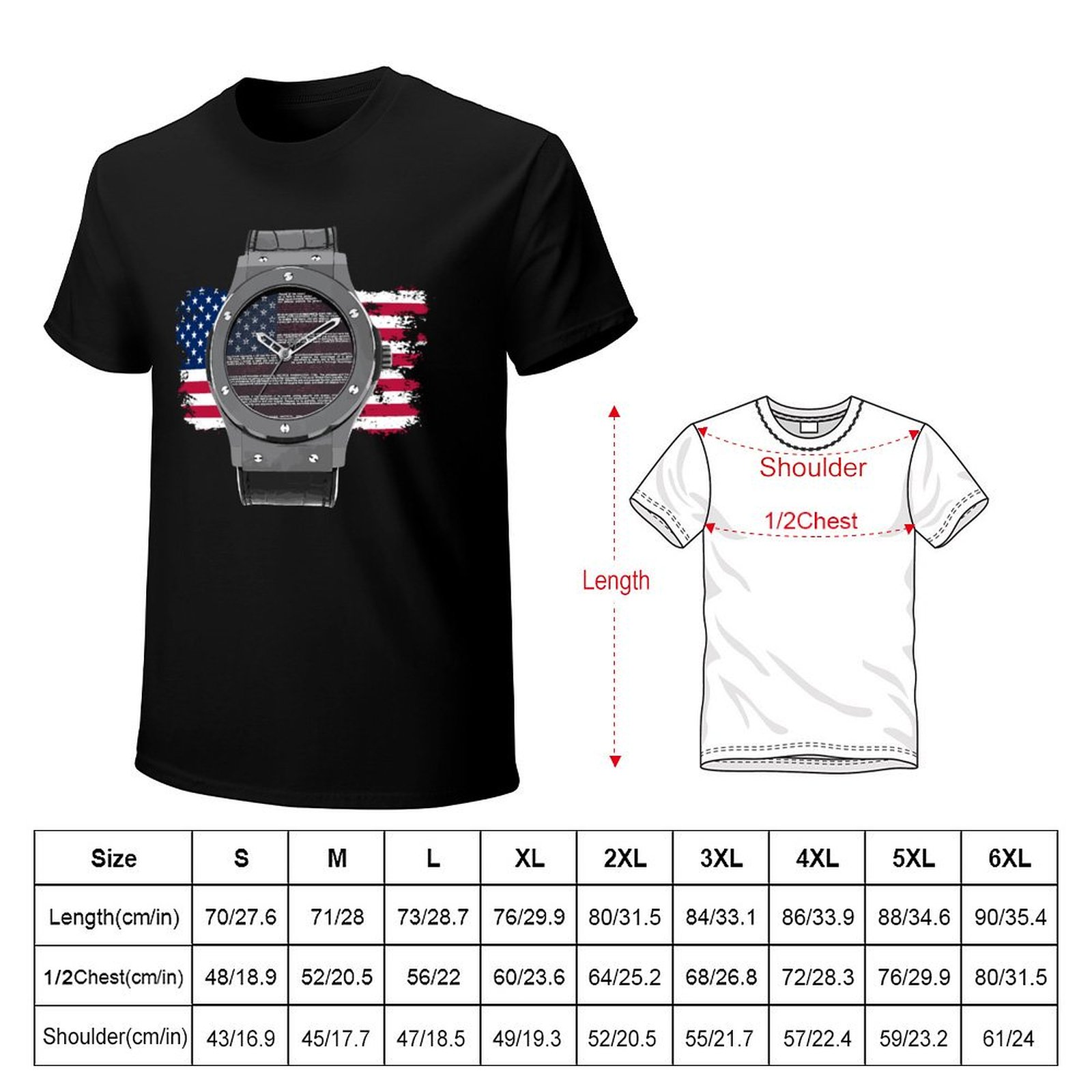 LUXURY WATCH DRAWING T-Shirt H - Luxury Watch Drawing recension och pris