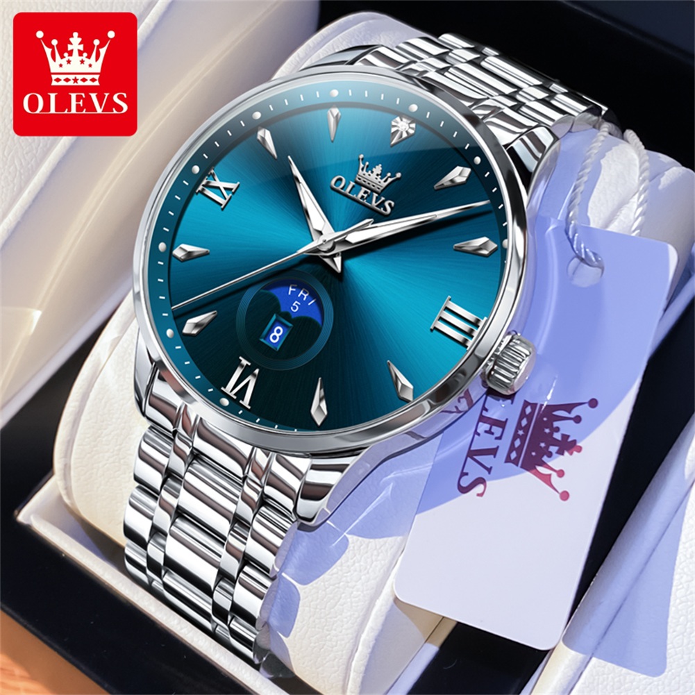 OLEVS Moon Phase men's watches - Luxury Watch Brand recension och pris
