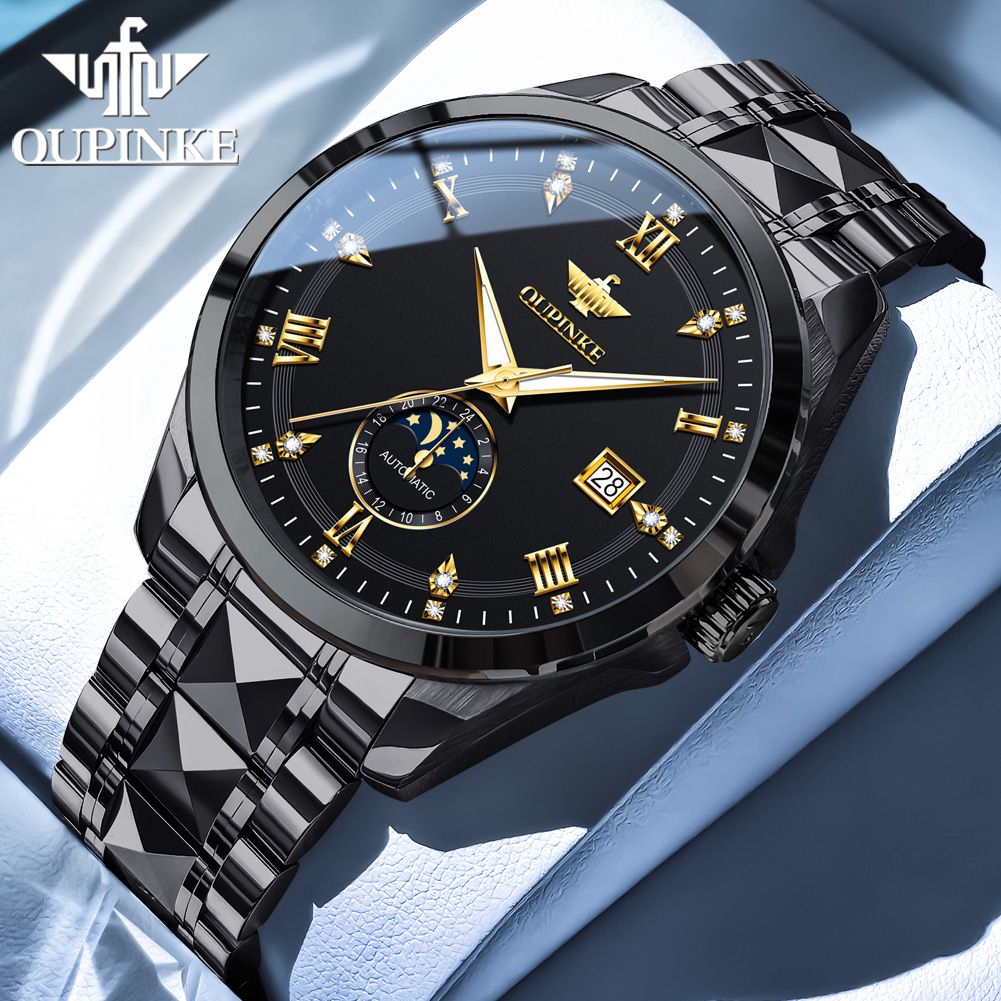 OUPINKE 3265 man watch moon ph - Luxury Watch Leather recension och pris