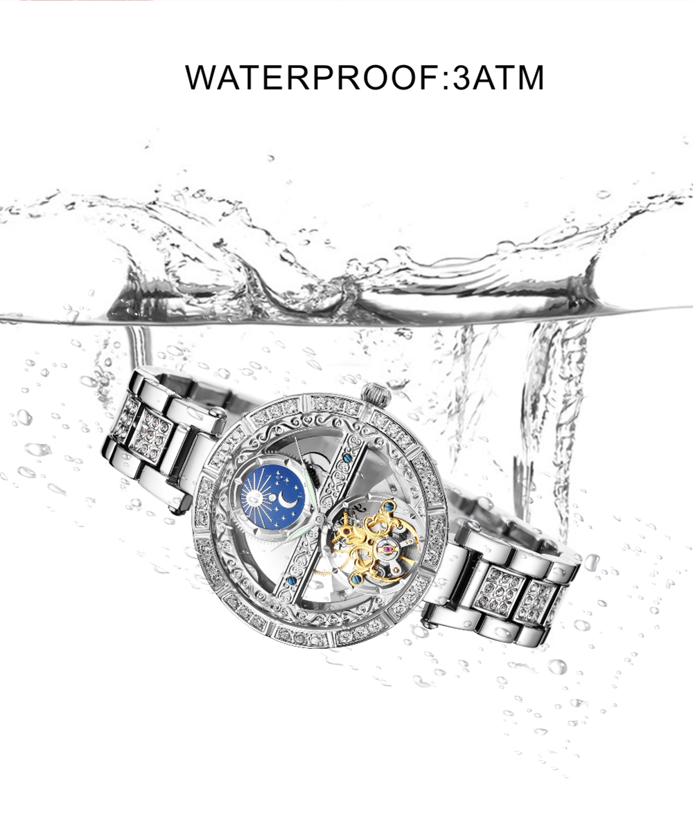 Luxury Women's Waterproof Skel - Luxury Watch Moon Phase recension och pris