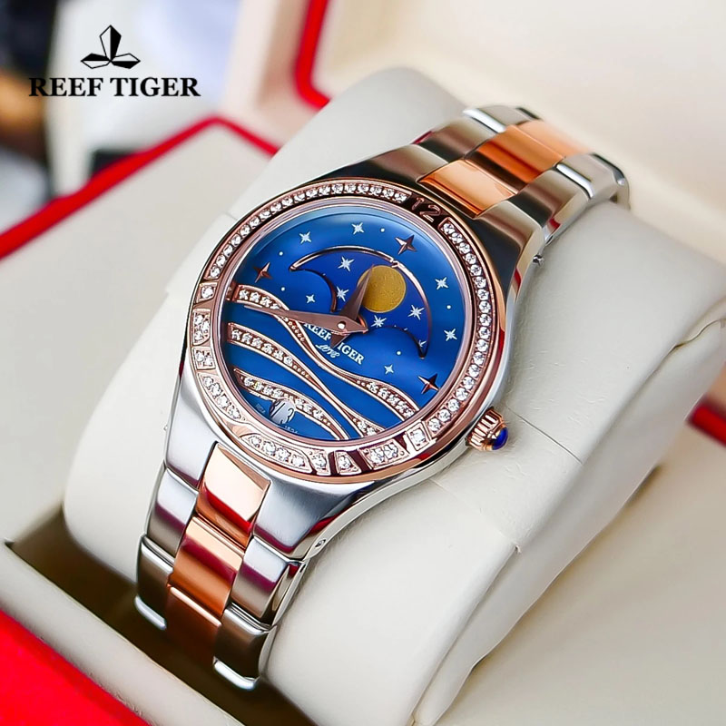 Reef Tiger/RT Luxury Quartz Wo - Luxury Watch Moon Phase recension och pris