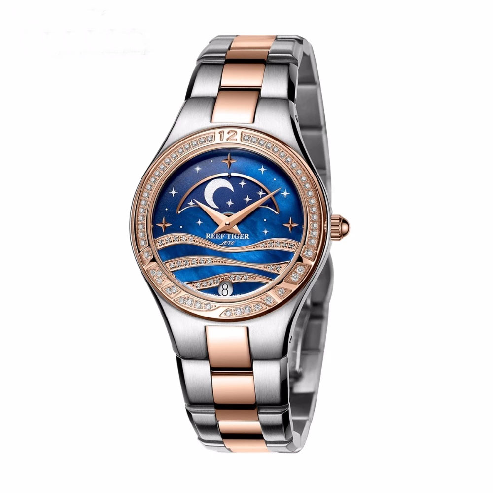 Reef Tiger/RT Luxury Quartz Wo - Luxury Watch Moon Phase recension och pris