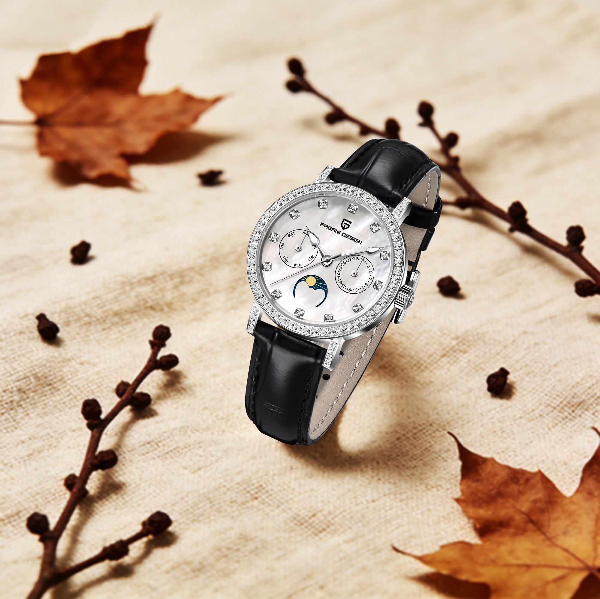 PAGANI DESIGN Elite Luxury Lad - Luxury Watch Moon Phase recension och pris