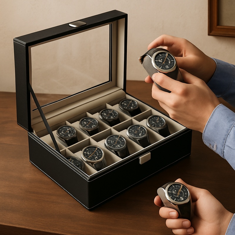 PU Leather Display Box with Mu - Luxury Watch Packaging Box recension och pris