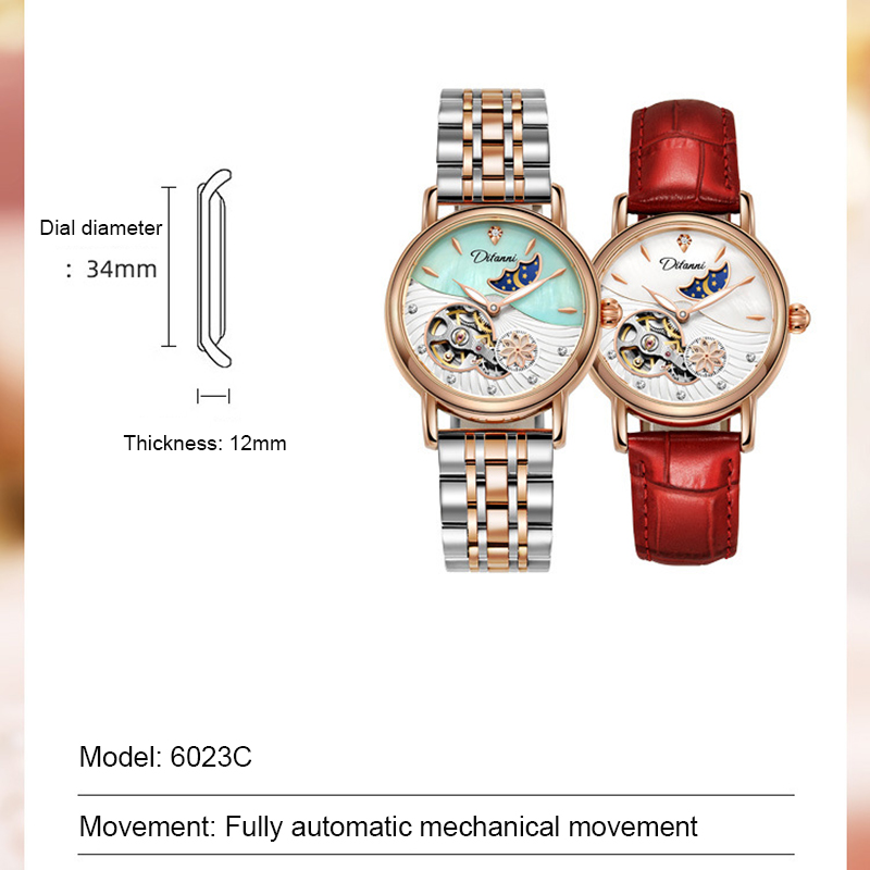 Lady Automatic Mechanical Watc - Luxury Watch Moon Phase recension och pris