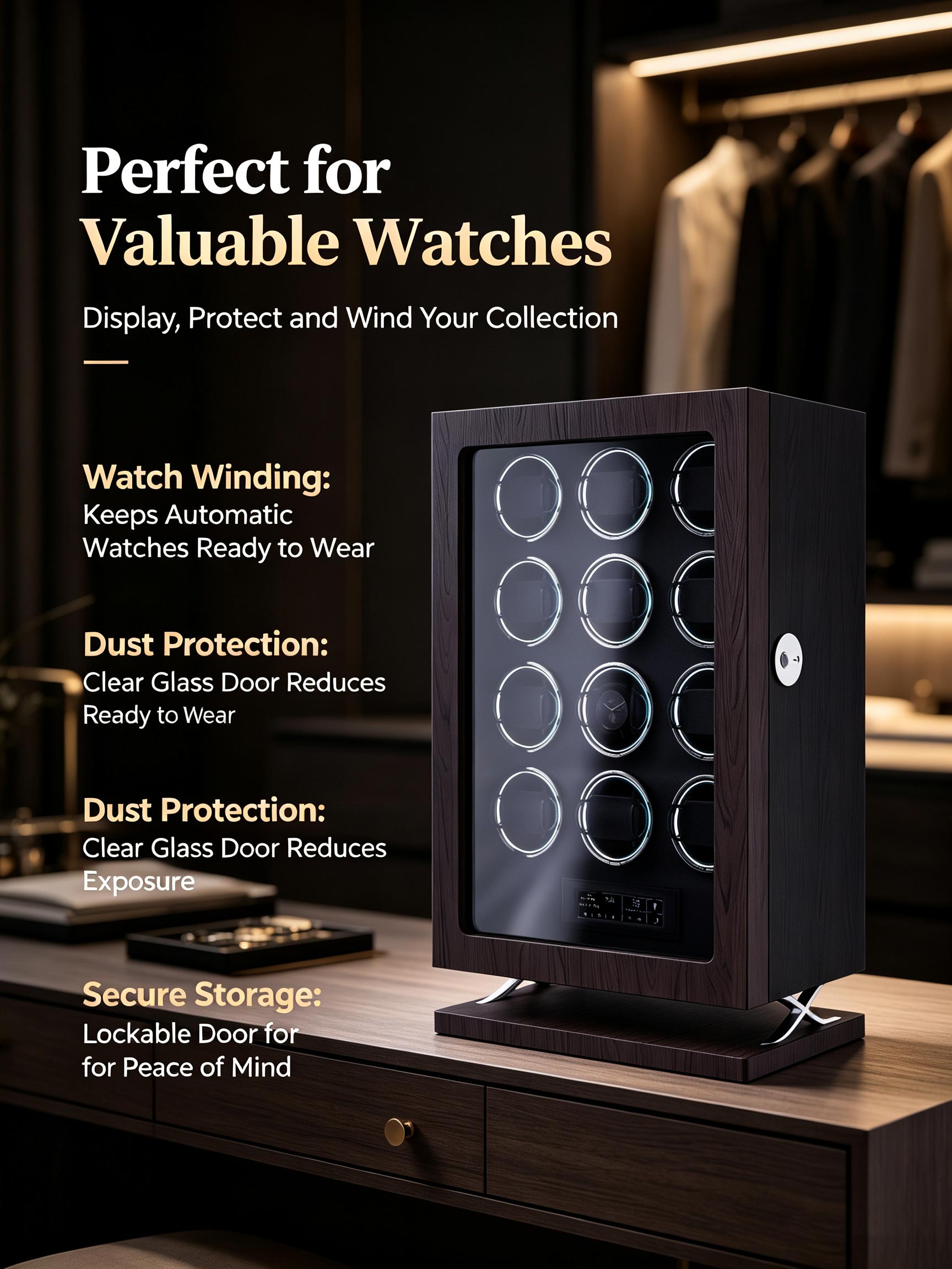 IBBETON Luxury Adjustable Touc - Luxury Watch Winder Box recension och pris