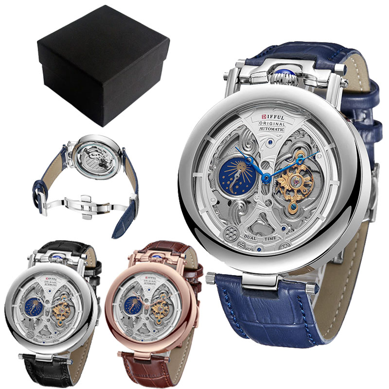 DIFFUL Luxury Big Skeleton Dia - Tourbillon Movement Watch recension och pris