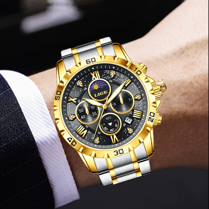 LIGE Top Brand Luxury Quartz M - Luxury Watch Brand recension och pris