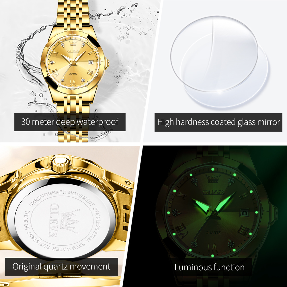 OLEVS Fashion Golden Watch for - Ladies Luxury Watch recension och pris
