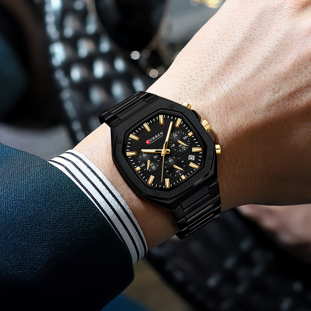 CURREN Luxury Square Chrono Wa - Luxury Watch Men recension och pris